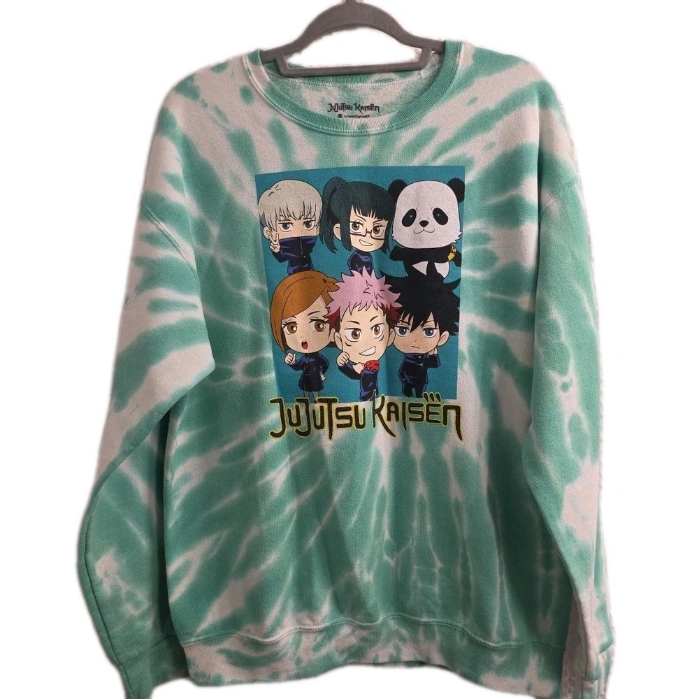 Jujutsu Kaisen Tie Dye Soft Sweatshirt Large Anime Chibi Characters Crunchyroll